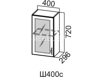 Шкаф навесной 400/720 (со стеклом)