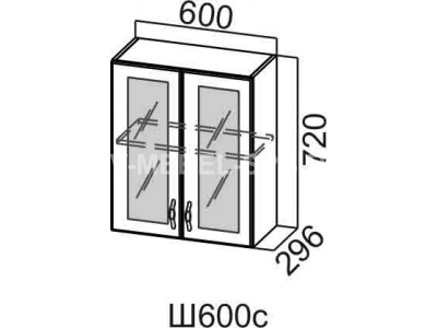 Шкаф навесной 600/720 (со стеклом)