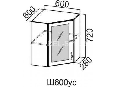 Шкаф навесной 600/720 (угловой со стеклом)