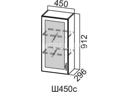 Шкаф навесной 450/912 (со стеклом)
