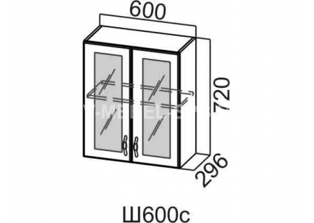 Шкаф навесной 600/720 (со стеклом)