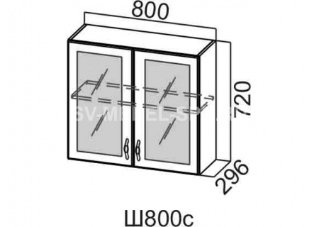 Шкаф навесной 800/720 (со стеклом)
